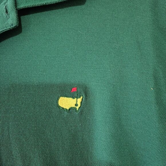 Mens Golf Polo Shirt LARGE Green Collection Masters 100% Cotton Embroidered Logo - Picture 2 of 10